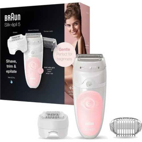 ΑΠΟΤΡΙΧΩΤΙΚΗ ΜΗΧΑΝΗ BRAUN SILK-EPIL SES5-620 WET&DRY ΕΠΑΝΑΦΟΡΤ 2ΤΑΧΥΤΗΤΕΣ ΜΕ 4ΕΞΑΡΤΗΜΑΤΑ